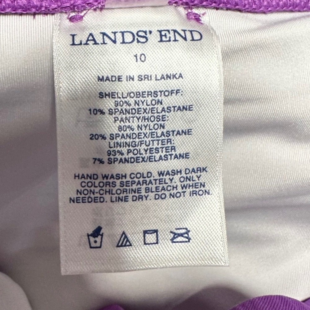 Lands' End Tankini Swim Set Womens 12/10 Purple Textured 2-Piece Skirt EUC - Picture 15 of 16